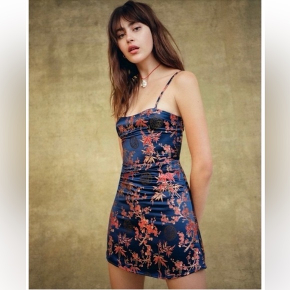 Realisation Par Dresses & Skirts - NWOT Realisation Par The Emilie Silk Mini Dress in Shanghai Nights Women’s XS